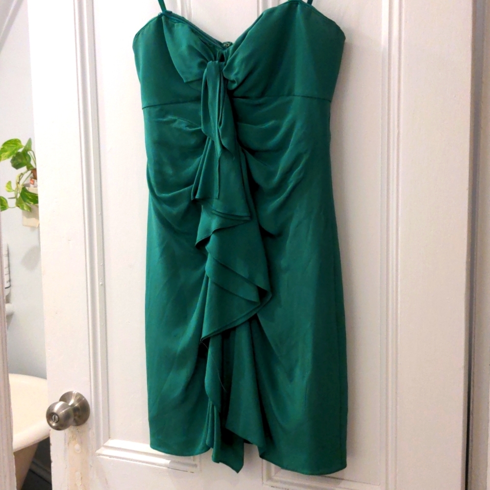 BCBG green silk dress